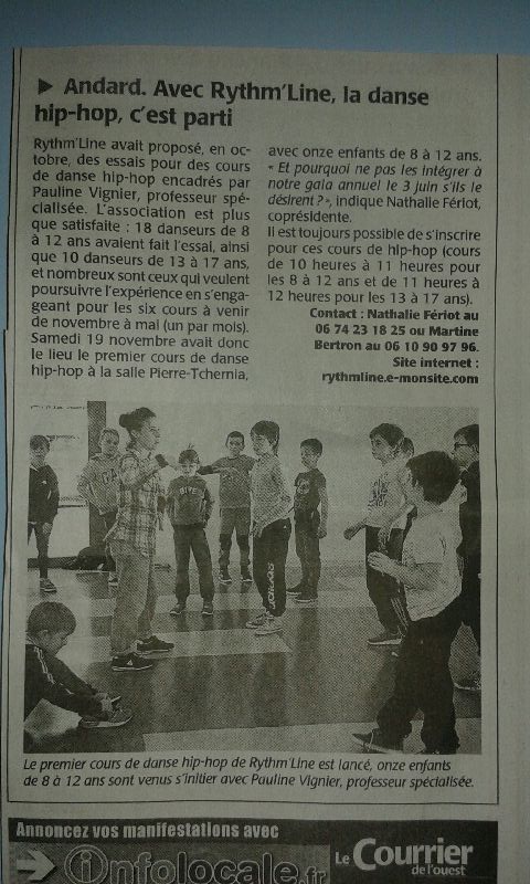 Article sur le cours de Hip hop